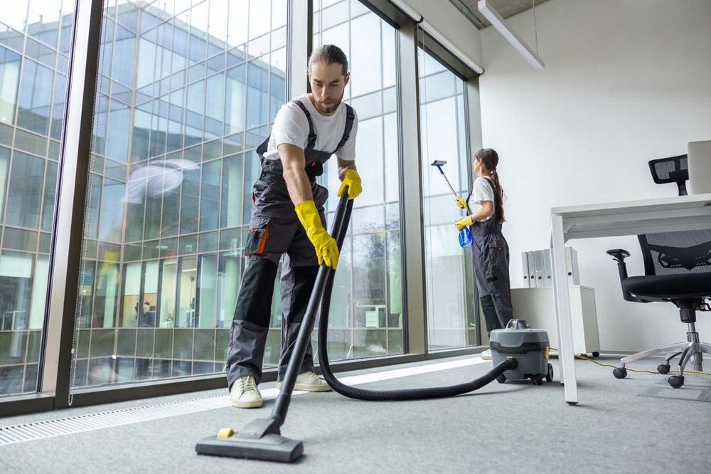 Floors being vacuumed